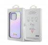 Guess PU Leather Iridescent Metal Script iPhone 15 Pro tok, lila