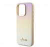 Guess PU Leather Iridescent Metal Script iPhone 15 Pro tok, arany