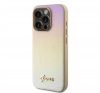 Guess PU Leather Iridescent Metal Script iPhone 15 Pro Max tok, arany