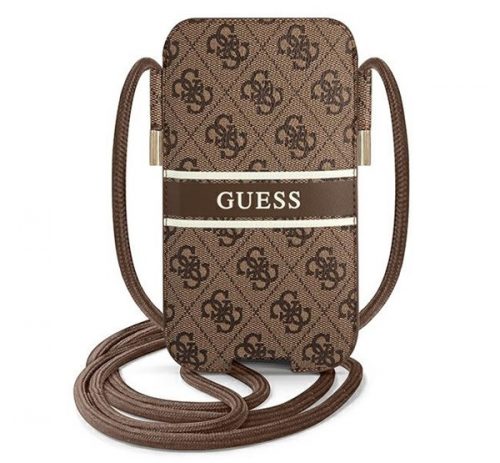 Guess 4G Stripe GUPHL4GDBR 6,7" telefontartó táska, barna 