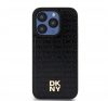 DKNY PU Leather Repeat Pattern Stack Logo Apple iPhone 15 Pro Magsafe tok, fekete