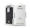 DKNY PU Leather Repeat Pattern Stack Logo Apple iPhone 15 Pro Magsafe tok, fekete