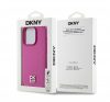 DKNY PU Leather Repeat Pattern Stack Logo Apple iPhone 15 Pro Magsafe tok, rózsaszín