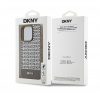 DKNY PU Leather Repeat Pattern Bottom Stripe Apple iPhone 15 Pro tok, barna