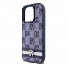 DKNY PU Leather Checkered Pattern and Stripe Apple iPhone 15 Pro tok, kék