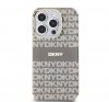 DKNY PC/TPU Repeat Pattern Tonal Stripe Apple iPhone 15 Pro Magsafe tok, bézs