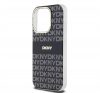 DKNY PC/TPU Repeat Pattern Tonal Stripe Apple iPhone 15 Pro Magsafe tok, fekete