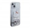 Hello Kitty Liquid Glitter Electroplating Head Logo Apple iPhone 15 hátlap tok, átlátszó