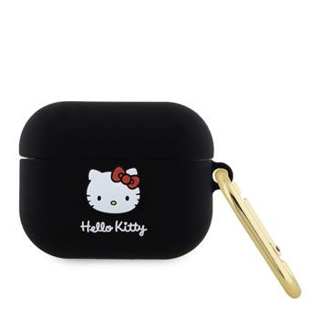 Hello Kitty Liquid Silicone 3D Kitty Head Logo AirPods Pro tok, fekete