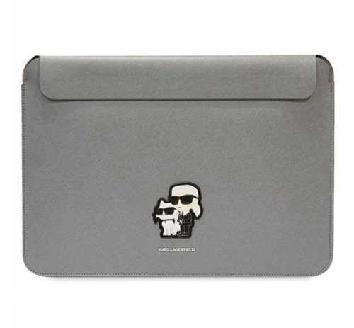 Karl Lagerfeld Sleeve Saffiano Karl&Choupette KLCS16SAKCPMG 16" laptop tok, ezüst