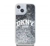 DKNY Liquid Glitter Arch Logo iPhone 15 hátlap tok, fekete