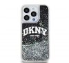 DKNY Liquid Glitter Arch Logo iPhone 15 Pro hátlap tok, fekete