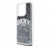 DKNY Liquid Glitter Arch Logo iPhone 15 Pro hátlap tok, fekete