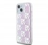 DKNY Liquid Glitter Checkered Pattern iPhone 15 hátlap tok, rózsaszín