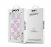 DKNY Liquid Glitter Checkered Pattern iPhone 15 hátlap tok, rózsaszín