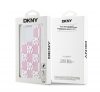 DKNY Liquid Glitter Checkered Pattern iPhone 15 Pro hátlap tok, rózsaszín