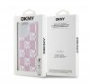 DKNY Liquid Glitter Checkered Pattern iPhone 15 Pro Max hátlap tok, rózsaszín