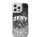 DKNY Liquid Glitter Arch Logo iPhone 12/12 Pro hátlap tok, fekete