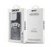 DKNY Liquid Glitter Arch Logo iPhone 12/12 Pro hátlap tok, fekete