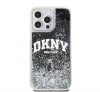 DKNY Liquid Glitter Arch Logo iPhone 14 Pro hátlap tok, fekete