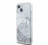 DKNY Liquid Glitter Arch Logo iPhone 14 hátlap tok, átlátszó