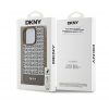 DKNY PU Leather Repeat Pattern Bottom Stripe iPhone 13 Pro hátlap tok, barna