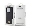 DKNY PU Leather Repeat Pattern Stack Logo iPhone 12/12 Pro Magsafe hátlap tok, fekete