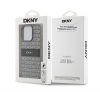 DKNY PU Leather Repeat Pattern Tonal Stripe iPhone 14 Pro hátlap tok, bézs