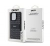 DKNY PU Leather Repeat Pattern Tonal Stripe iPhone 14 Pro hátlap tok, fekete