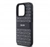 DKNY PU Leather Repeat Pattern Tonal Stripe iPhone 14 Pro Max hátlap tok, fekete