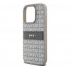 DKNY PU Leather Repeat Pattern Tonal Stripe iPhone 15 Pro Max hátlap tok, bézs