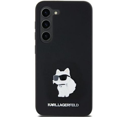 Karl Lagerfeld Choupette Metal Pin Samsung Galaxy A35 hátlap tok, fekete,  KLHCSA35SMHCNPK