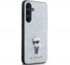 Karl Lagerfeld  Fixed Glitter Choupette Logo Metal Pin Samsung Galaxy A55 hátlap tok, ezüst, KLHCSA55GCNPSG