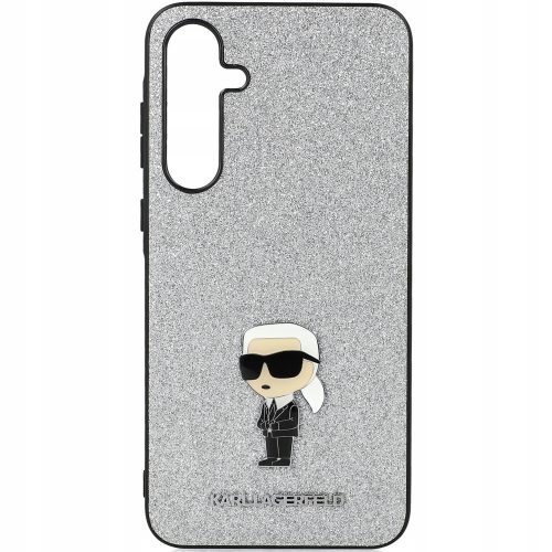 Karl Lagerfeld Fixed Glitter Choupette Logo Metal Pin Samsung Galaxy A35 hátlap tok, ezüst, KLHCSA35GCNPSG 