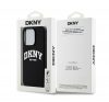 DKNY Liquid Silicone White Printed Logo Apple iPhone 13 Pro / 13 Magsafe hátlap tok, fekete, DKHMP13LSNYACH