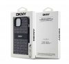 DKNY PU Leather Repeat Pattern Tonal Stripe Apple iPhone 15 hátlap tok, fekete