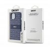 DKNY PU Leather Repeat Pattern Tonal Stripe Apple iPhone 14 hátlap tok, kék