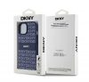 DKNY PU Leather Repeat Pattern Tonal Stripe Apple iPhone 15 hátlap tok, kék