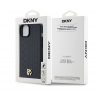 DKNY PU Leather Repeat Pattern Stack Logo Apple iPhone 13 Magsafe kompatibilis hátlap tok, fekete