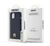 DKNY PU Leather Repeat Pattern Stack Logo Apple iPhone 14 Magsafe kompatibilis hátlap tok, fekete