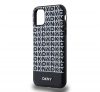 DKNY PU Leather Repeat Pattern Bottom Stripe Apple iPhone 11 Magsafe kompatibilis hátlap tok, fekete