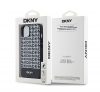 DKNY PU Leather Repeat Pattern Bottom Stripe Apple iPhone 13 Magsafe kompatibilis hátlap tok, fekete