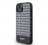 DKNY PU Leather Repeat Pattern Bottom Stripe Apple iPhone 14 Magsafe kompatibilis hátlap tok, fekete