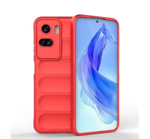 Huawei Honor 90 Lite, Szilikon tok, közepesen ütésálló, 3D minta, piros