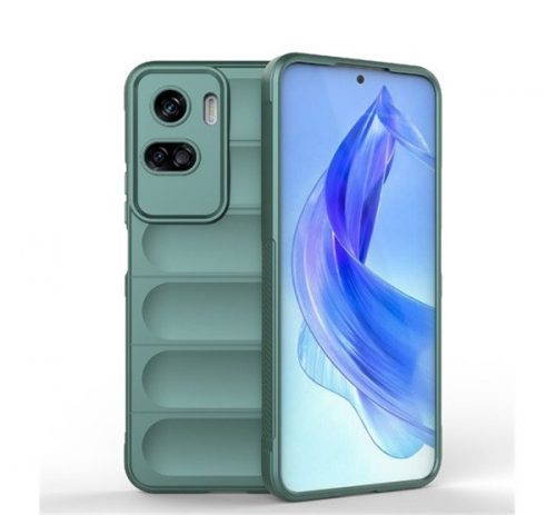 Huawei Honor 90 Lite, Szilikon tok, közepesen ütésálló, 3D minta, sötétzöld