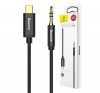 Baseus Yiven Type-C / 3,5 mm-es mini jack audio kábel, 1,2 m, fekete