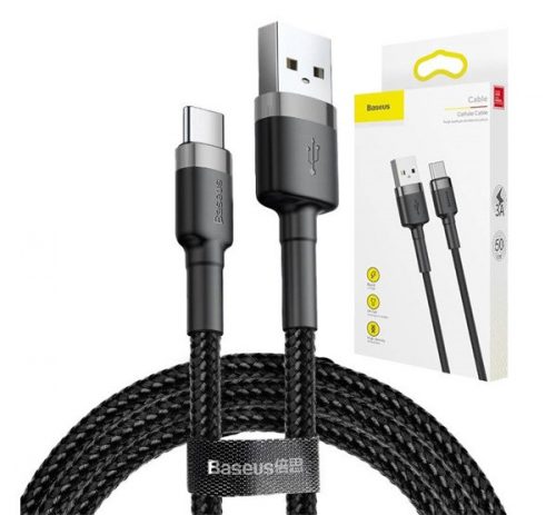 Baseus Cafule USB / Type-C töltő- és adatkábel, 2A, 3m, szürke-fekete