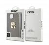 DKNY PU Leather Stack Logo Apple iPhone 13 hátlap tok csuklópánttal, bézs