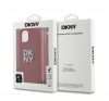 DKNY PU Leather Stack Logo Apple iPhone 15 hátlap tok csuklópánttal, piros