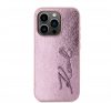 Karl Lagerfeld Wrinkled PU Signature Logo Apple iPhone 15 Pro hátlap tok, rózsaszín